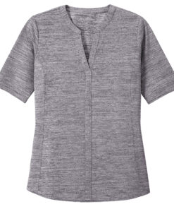 Ladies Stretch Heather Open Neck Top