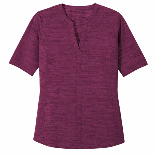Ladies Stretch Heather Open Neck Top - Image 4