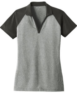 Ladies PosiCharge RacerMesh Raglan Heather Block Polo