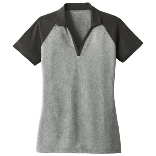 Ladies PosiCharge RacerMesh Raglan Heather Block Polo