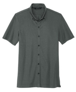 Stretch Pique Full-Button Polo