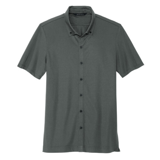 Stretch Pique Full-Button Polo