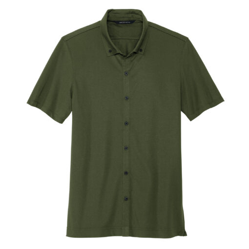 Stretch Pique Full-Button Polo - Image 3