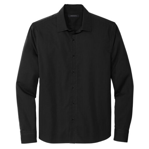 Long Sleeve Stretch Woven Shirt - Image 3